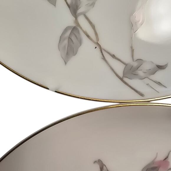 VTG Sango Japan Gold Rim Pastoral Pink Roses Flat Cup & Saucer Set of 4 READ - Picture 6 of 7